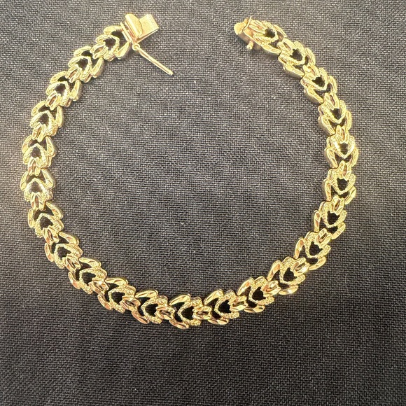 ✨ Vintage Solid 14K Gold Nugget Link Bracelet • 12.56g • 7” • PAT 4697315 ✨ - Picture 5 of 14
